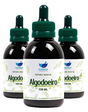 Kit 3x Tintura de Algodoeiro 100ml - FARMÁCIA AQUIMIA MANIPULAÇÃO