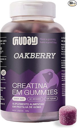 Creatina Monohidratada Gummies 60 Gomas sabor Açaí Oakberry - GUDAY