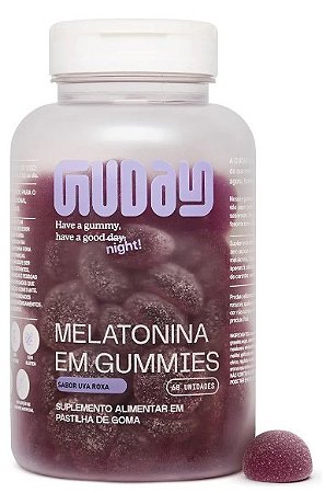 Melatonina Gummies 60 Gomas Sabor Uva Roxa - GUDAY