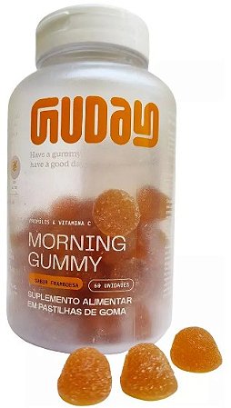 Morning Gummy Vitamina C + Extrato De Própolis 60 Goma Sabor Framboesa - GUDAY