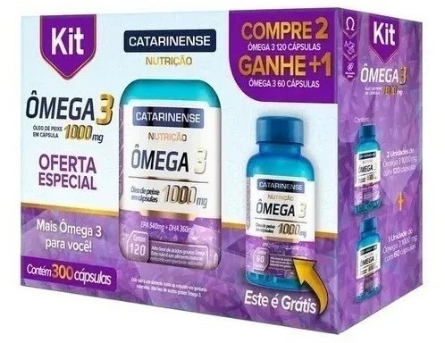 Kit Ômega 3 com 300caps - CATARINENSE