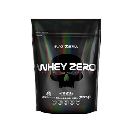 Whey Zero Refil sabor Morango 837g - BLACKSKULL