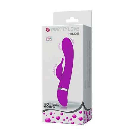 Vibrador c/estimulador clitoriano Golfinho e 30 frequências de vibração