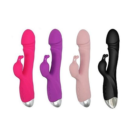 Vibrador ponto G c/estimulador clitoriano rabbit e 10 modos de vibração