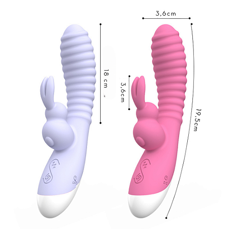 Vibrador ponto G com estimulador de clitóris rabbit