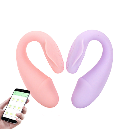 Vibrador de casal em formato de glande por aplicativo/APP
