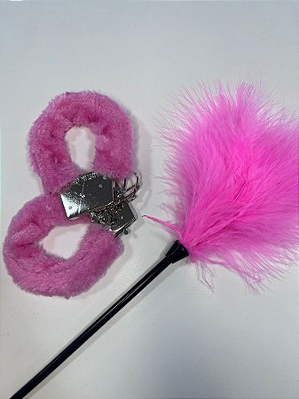 Kit Bracelete pelúcia + pena estimuladora