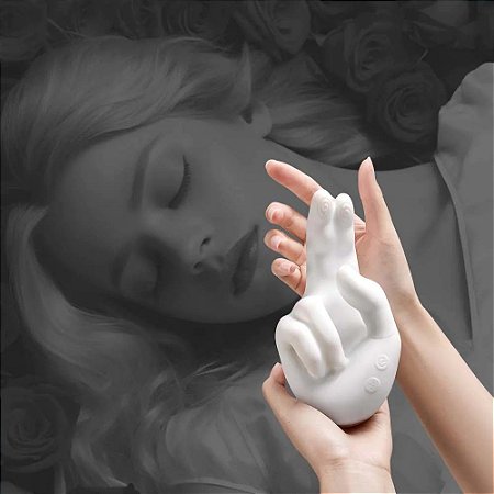 Vibrador 2 em 1 Golden Right Hand com 10 modos de vibração e movimento