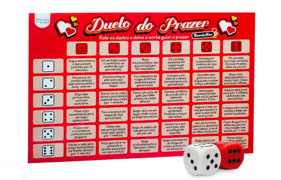 Duelo do Prazer Jogo de Tabuleiro com Desafios Eróticos