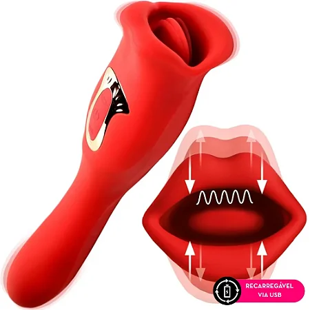 Vibrador duplo: Boca com sucção + vibrador Ponto G