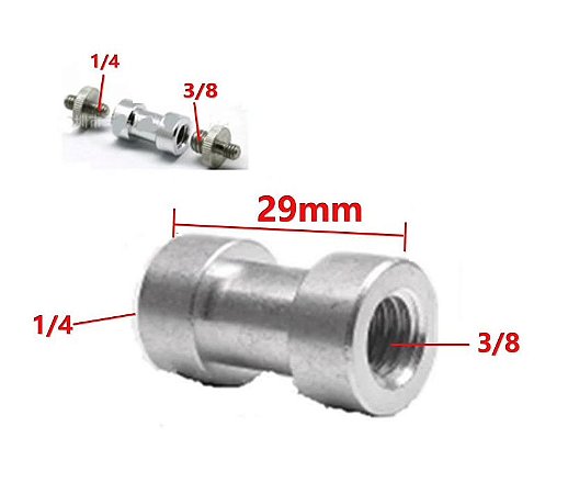 Adaptador - Rosca 1/4" para Rosca 3/8"