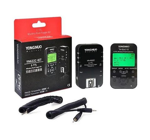 Rádio Flash YONGNUO YN622 C kit E-TTL para Canon (1 Controller TX, 1 Transceiver II)