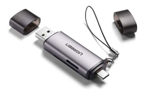 Leitor de Cartão UGREEN 2-in-1 (SD e micro SD) USB-C e USB 3.0 *alumínio