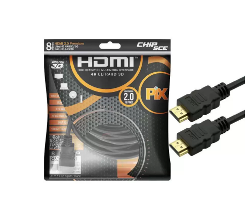 Cabo HDMI 4K 2.0 HDR 19p 8 metros (PIX) 018-0228