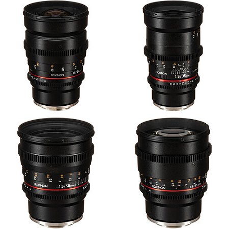 Kit Lentes ROKINON 24, 35, 50, 85mm T1.5 Cine DS para Sony E-Mount