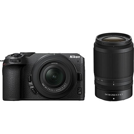 Câmera NIKON Z30 + Lente 16-50mm + Lente 50-250mm VR