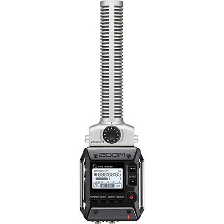 Gravador de Áudio ZOOM F1-SP Field Recorder (2 inputs) com microfone shotgun