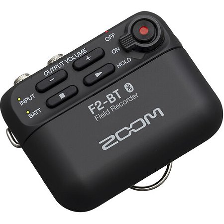 Gravador de Áudio ZOOM F2-BT Ultracompact Field Recorder com microfone lapela e Bluetooth