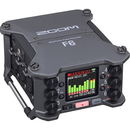 Gravador de Áudio ZOOM F6 6-Input / 14-Track Multitrack Field Recorder