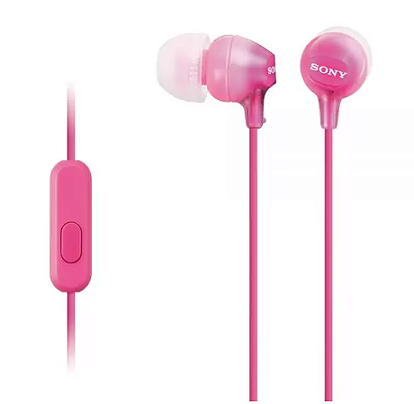 Fone de Ouvido Sony MDR-EX15AP com Microfone (Pink)