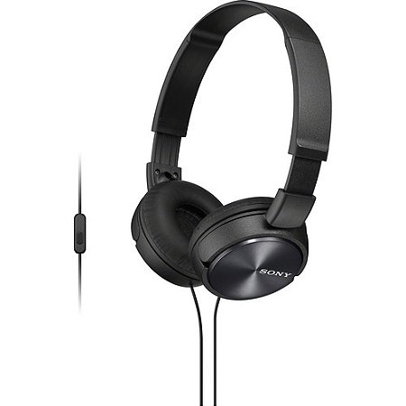 Fone de ouvido Sony MDR-ZX310AP  On-Ear com Fio e com Microfone (Black)