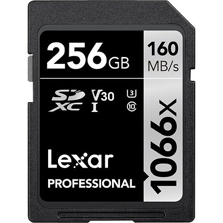Cartão de Memória SD LEXAR PROFISSIONAL 1066x 256 GB V30 UHS-I (160MB/s)