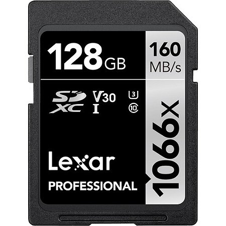 Cartão de Memória SD LEXAR 1066x 128 GB V30 UHS-I (160MB/s)