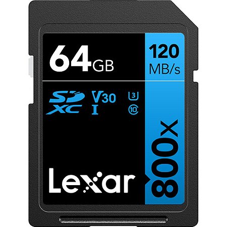 Cartão de Memória SD LEXAR 800x 64 GB V30 UHS-I (120MB/s)