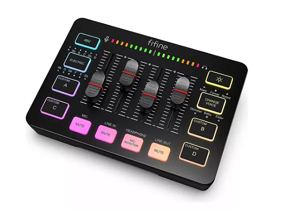 Mixer de Áudio para Jogos Fifine SC3 RGB (BLACK)