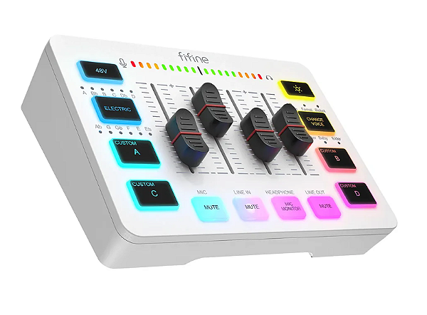 Mixer de Áudio para Jogos Fifine SC3 RGB (WHITE)