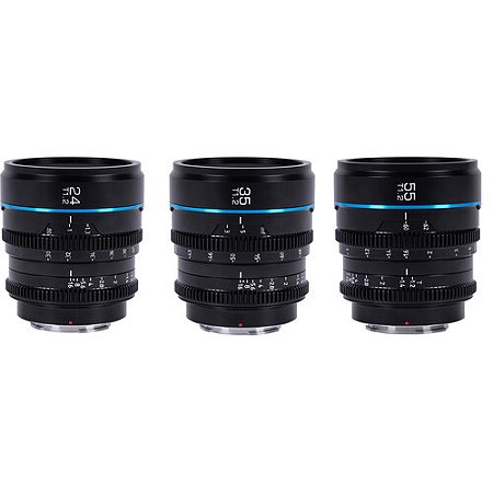 Kit Lentes Sirui Night Walker T1.2 S35 Cine Conjunto de 3 lentes (Leica L, Preto)