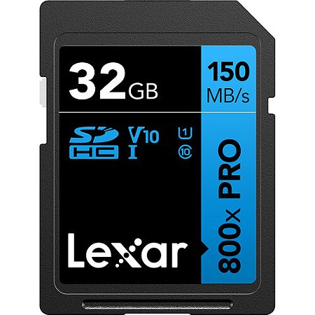 Cartão de Memória SD LEXAR 800x PRO 32 GB V30 UHS-I (150MB/s)