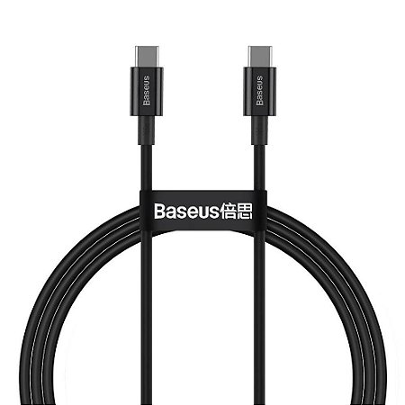 Cabo USB-C a USB-C Baseus CATYS-B01 Superior 100W - Black 1M
