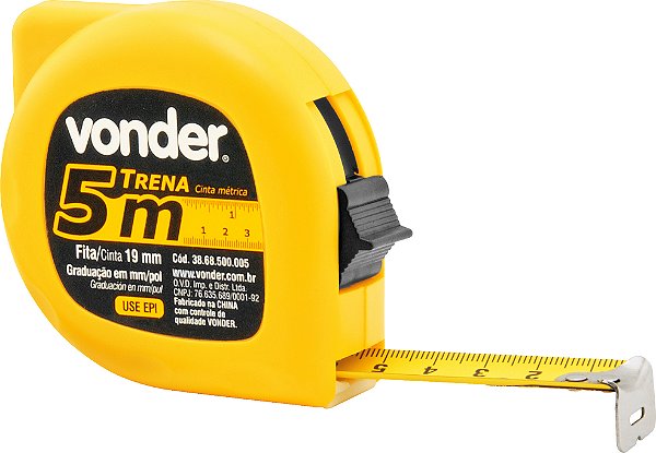 Trena de aço 5 m x 19 mm VONDER