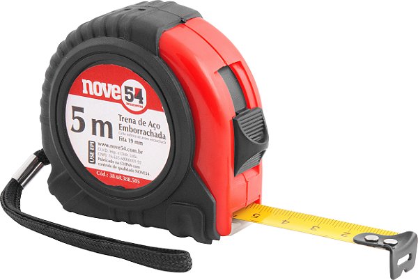 Trena de aço emborrachada 5 m x 19 mm NOVE54