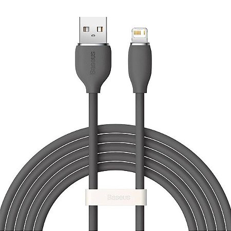 Cabo USB-A a Lightning Baseus CAGD000101 Jelly Liquid 2.4A - Black 2 metros