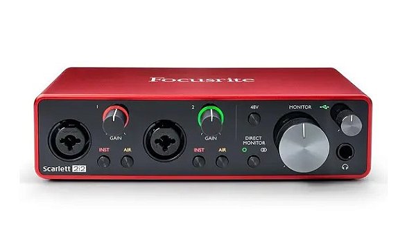 Interface De Áudio Focusrite 3Nd Gen Scarlett 2I2 3ª Geração