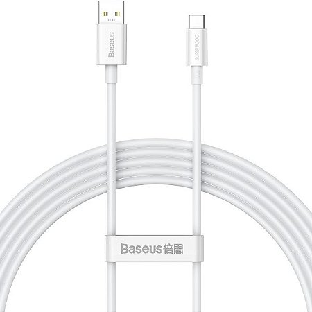 Cabo USB-A a USB-C Baseus CAYS-000902 65W - Branco 1M