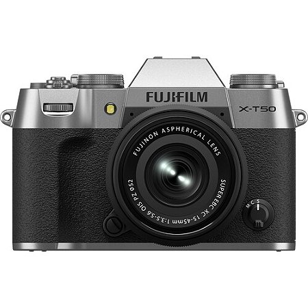 Câmera FUJIFILM X-T50 com lente 15-45 mm f/3.5-5.6 SILVER
