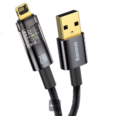 Cabo USB a Lightning Baseus CATS000401 Explorer 20W - Black 1M
