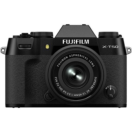 Câmera FUJIFILM X-T50 com lente 15-45 mm f/3.5-5.6 (BLACK)