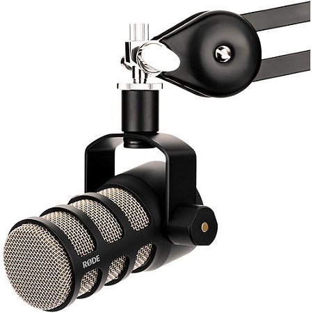 Microfone dinâmico para podcasting RODE PodMic (Black)