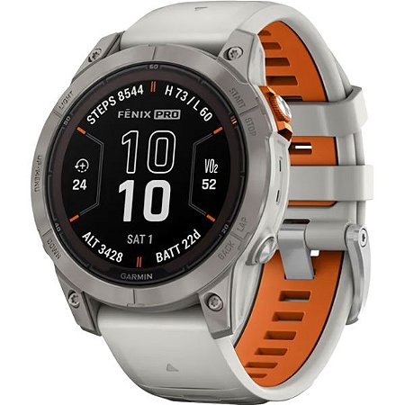 Smartwatch Garmin Fenix 7 Pro Sapphire Solar (Cinza/Laranja)