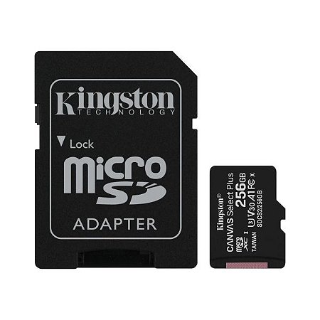 Cartão de Memória micro SD Kingston Canvas Plus 256GB (100MB/S)