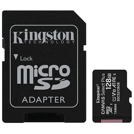 Cartão de Memória micro SD Kingston Canvas Plus 128GB (100MB/S)
