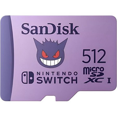 Cartão de Memória micro SD SANDISK 512GB NINTENDO POKEMON (100MB/s)