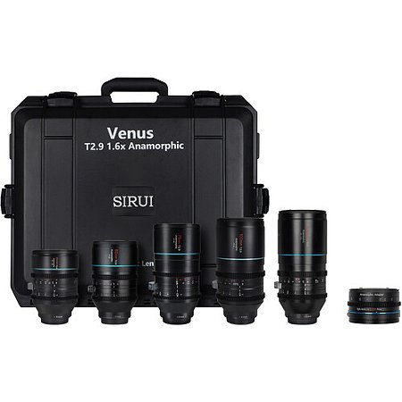 Kit de Lente Anamórfica Full-Frame Sirui Venus T2.9 1.6x com 5 Lentes e Adaptador 1.25x (35/50/75/100/150 mm, Sony E)