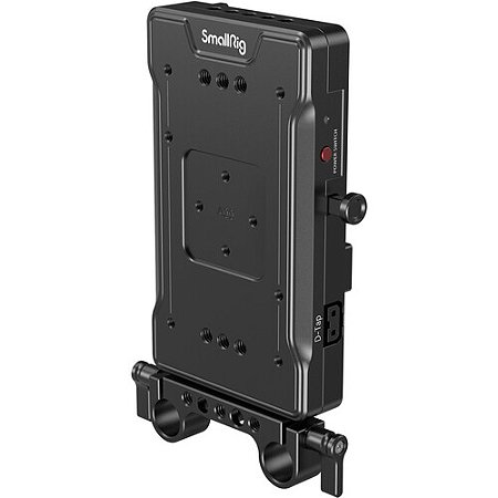 Placa adaptadora de bateria SmallRig V-Mount com braçadeira de haste dupla de 15 mm