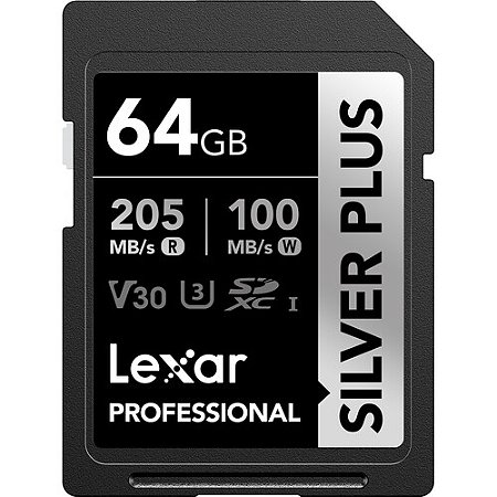Cartão de Memória SD LEXAR PROFISSIONAL SILVER PRO 64GB V30 UHS-I