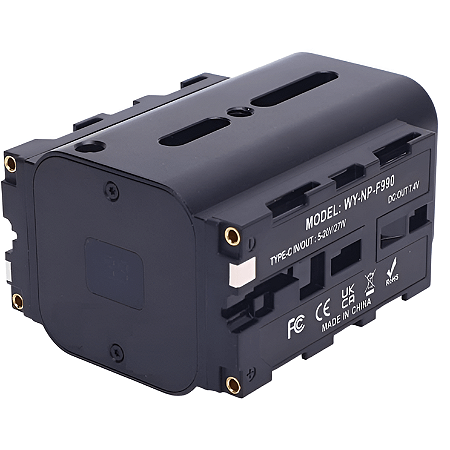 Bateria Dupla Face NP-F990 Dummy com entrada USB-C